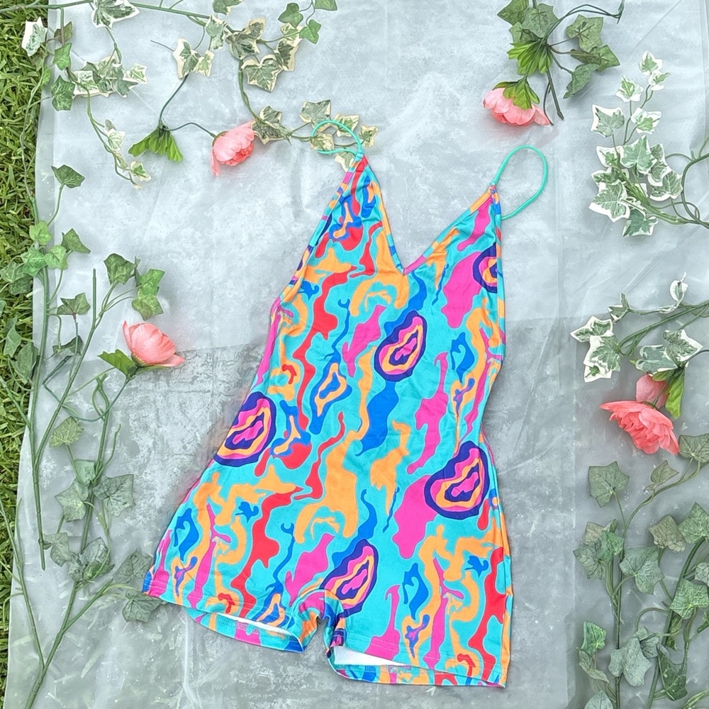Colorful Abstract Print Romper